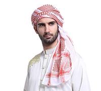 Men Arabic Shemagh Kaffiyeh Headscarf Turban Bandana Soft Muslim Hijab Headband Shawl Classic Arafat Headwrap Headwear