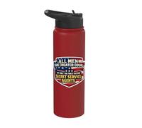Men are Equal Only The Finest Become Secret Service Agents Stainless Steel Insulated Water Bottle