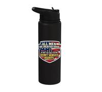 Men are Equal Only The Finest Become Secret Service Agents Stainless Steel Insulated Water Bottle