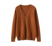 Men Autumn Winter Cardigan V-Neck Merino Wool Sweater Smart Casual Solid Cashmere Knitwear Jiaotang L