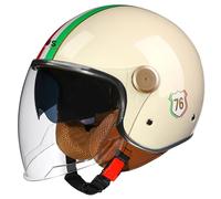 Men Baseball cap Helmets, Motorcycle jet helmet with Double Visor, Moped Helmet, DOT Approved Scooter Helmets German Style Retro Half Helmet Unisex Skull Cap Cruiser Helmets 5,L=59-60cm