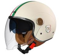 Men Baseball cap Helmets, Motorcycle jet helmet with Double Visor, Moped Helmet, DOT Approved Scooter Helmets German Style Retro Half Helmet Unisex Skull Cap Cruiser Helmets 9,XL=61-62cm