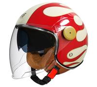 Men Baseball cap Helmets, Motorcycle jet helmet with Double Visor, Moped Helmet, DOT Approved Scooter Helmets German Style Retro Half Helmet Unisex Skull Cap Cruiser Helmets 19,L=59-60cm