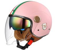 Men Baseball cap Helmets, Motorcycle jet helmet with Double Visor, Moped Helmet, DOT Approved Scooter Helmets German Style Retro Half Helmet Unisex Skull Cap Cruiser Helmets 8,L=59-60cm