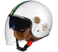 Men Baseball cap Helmets, Motorcycle jet helmet with Double Visor, Moped Helmet, DOT Approved Scooter Helmets German Style Retro Half Helmet Unisex Skull Cap Cruiser Helmets 1,XL=61-62cm