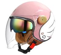 Men Baseball cap Helmets, Motorcycle jet helmet with Double Visor, Moped Helmet, DOT Approved Scooter Helmets German Style Retro Half Helmet Unisex Skull Cap Cruiser Helmets 16,L=59-60cm