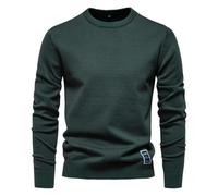 Men Basic Pullover Men Casual Mode All-Match Knit Sweater Men Slim Fit Soft Comfortable Sweater Men Youth Temperament Trend Long Sleeve Sweater C-Green M