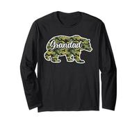 Men Bear Hunter Grandad Camo Shirt, Funny Hunting Camouflage Long Sleeve T-Shirt