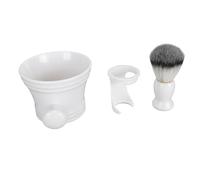Men Beard Foaming Brush Set, Beard Foam Brush Soap Bowl Set, Rich Foam Soft Hair Beard Grooming Kit with Brush Rack for Deep Cleansing and Comfortable Trimming