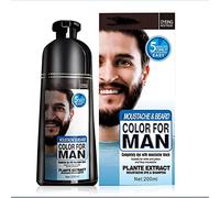 Men Beard Hair Color Instant Dye Black Mustache Beard Darkening Shampoo, Professional Men's Mustache & Beard Black Hair Color Dye Shampoo (1pcs)