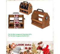 Men Beer Wood Six-Pack Beer Gifts Beer Carrier Party Father's Day For 6x 0.5L