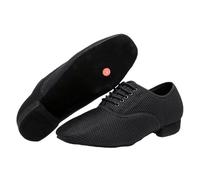 Men Black Ballroom Dance Shoes,Modern Men's Lace Up Dance Shoes,Wear-Resistant,Lace Up,Full Sole,Breathable,for Jazz,Hip Hop,Outdoor,Walking,Salsa,Modern