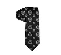 Men Black Dice Novelty Necktie Great For Wedding Party Groom Groomsmen, Black Dice