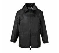 MEN BLACK WATERPROOF MOTORCYCLE MOTORBIKE CLASSIC RAIN OVER JACKET