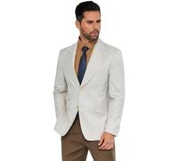 Men Blazer Slim Fit Casual Sport Coats 2 Button Formal Jackets for Men Blazers Men Peak Lapel Prom Dress Suit Tuxedo Jacket, Cream Grey, L