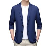 Men Blazer Spring Summer Silk Jackets Timeless Stretch Slim Fit Button Sport Coats Elegance Sophisticated Style Versatile Classic Solid Color Blazers Office Work