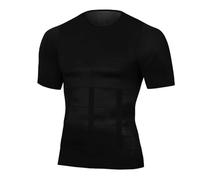 Men Body Toning T-Shirt Compression Shirts Posture Corrector Undershirt Belly Slimming Corrective Underwear For Sports(Black,XL)
