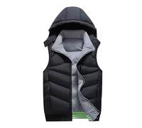 Men Body Warmer Sleeveless Jacket for Men Mens Reversible Quilted Puffer Gilet Mens Body Warmers with Pockets Mens Hooded Padded Gilet Padded Vest Men Bodywarmer Gilet Body Warmer with Hood Black 3XL