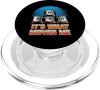 Men Boys Kids Funny PC Gamer Vintage WASD It's What Moves Me PopSockets PopGrip for MagSafe
