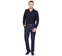 Men/Boys Office Wear, Casual Work Wear Formal Trousers Straight leg Belted Smart Pants With 2 Side Pockets Available in 4 different Leg Length With Waist 30 in UK TO 50 in UK(NVY L31W46)