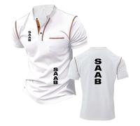Men Breathable Henley T-Shirt for S.A.A.B Soft Half Sleeve Comfortable Athletic Shirts Stand Collar Short Sleeve Tee Printed Polo Shirts-BaiS||3X_l