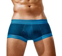 Men Breathable Low Rise Underwear Trunks Comfort Stretch Boxer Briefs Shorts Soft Underpants Moisture-Wicking Undies Blue S 2024
