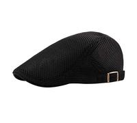Men Breathable Mesh Summer Hat Newsboy Beret Cap Cabbie Flat Cap Stylist Hats Aesthetic Breathable Stylish Mens Straw Hats UK Tennis Mens Hats and Caps Embroidered Girls Sun Hat Black