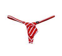 Men Briefs Sexy Thin Low Waist Thong Sexy Underwear Size M (Red, M)