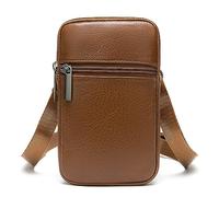 Men Bum Bag Fanny Pack Casual Lightweight Vertical Mobile Phone Fanny Packs(Brown)
