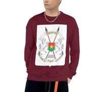 Men Burkina Faso National Emblem Funny Printed Hoodies Drawstring Hooded Pullover Tops Sweatshirts Adults Men With Pockets Crew Neck Hoodie Sweatshirt S To 4XL For Daily Use Claret