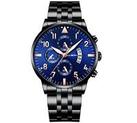 Men Business Luxury Fashion Gents Quartz Watch Stainless Steel Band Sports Watches for Men (C, One Size)