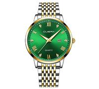Men Business Luxury Fashion Gents Quartz Watch Stainless Steel Band Waterproof Digital for Hiking (D, One Size)