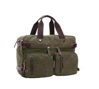 Men Canvas Briefcase Travel Bags Suitcase Messenger Shoulder Bag For Men Tote Handbag Big Casual Business Laptop Pocket(Green,X-Large)