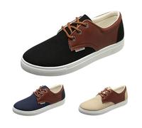 Men Canvas Casual Shoes Sneaker Flat Lace Up Laced Pump Canvas Shoe Boat Shoes Pump Comfortable Casual Shoes New UK 8 2#_Black