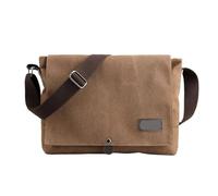 Men Canvas Crossbody Shoulder Messenger Bags Man Cross Body Bag Casual Solid Multi Function Portable Male For Travelling(Coffee)