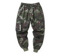 Men Cargo Trousers Stretch Fit, Mens Big And Tall Cargo Overalls for Spring Autumn Seasons Fashionable Casual Loose Fit Nine Point Trousers Durable Student Wear