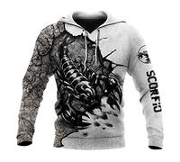 Men Casual 3D Print Black Hoodies Scorpion Tattoo Man Pullover Hood Sweatshirt Hip Hop Jacket Unisex Streetwear