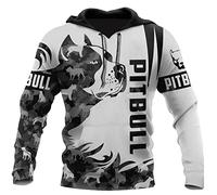 Men Casual 3D Print Hoodie Pitbull Dog Pullover Sweatshirt Women Harajuku Unisex Zip Up Jacket Fashion Streetwear