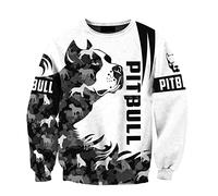 Men Casual 3D Print Hoodie Pitbull Dog Pullover Sweatshirt Women Harajuku Unisex Zip Up Jacket Fashion Streetwear