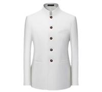 Men Casual Blazers Chinese Style Slim Fit Wild Suit Business Dress Blazer Chinese Tunic Suit Ivory 5XL