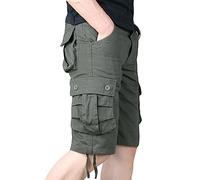 Men Casual Cargo Shorts Chino Combat Shorts with Multi Pockets Tactical Climbing Shorts Summer Casual Work Fishing Hiking Shorts,Army Green,32