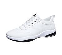 Men Casual Lace Up Sneakers Crocodile Pattern Daily Walking Shoes White 6.0