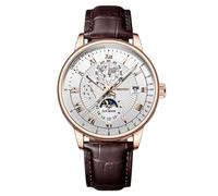 Men Casual Leather Analog Quartz Watch Ms. Wristwatch Clock Business Date Casual Watch Classic Men's Rectangular Watches (A, One Size)