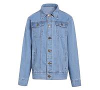 Men Casual Ragged Street Denim Jacket Single Breasted Lapel Wash Jean Outerwear Classic Comfy Work Trucker Jacket