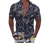 Men Casual Short Sleeve Spring Summer Turndown Neck 3D Printed Shirts Fashion Top Blouse Shirts One Shoulder Tops for Men Yellow with Blouse Pamper Gifts for Men Exercise Bargains of The Day Sale