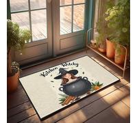 Men Cave Decor Kitchen Witchy: Spells And Spices In A Cauldron Doormat Outdoor Door Mats For Front Door Farmhouse Welcome(40X60CM)