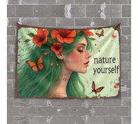Men Cave Decor Nature Yourself: Embrace The Beauty Within Tapestry Wall Tapestry College Stuff for Your Room(75X100CM)