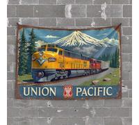 Men Cave Decor Union Pacific: Journey Through Scenic Landscapes Tapestry Funny Room Decor Home Decor Men(75X100CM)