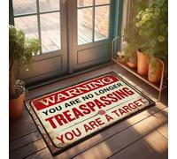 Men Cave Decor Warning: You Are No Longer Trespassing, You Are A Target Doormat Outdoor Door Mats For Front Door Farmhouse Welcome(50X80CM)