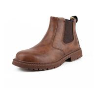 Men Chelsea Snow Boots Faux Furry Lined Winter Boots Waterproof Slip On Snow Shoes Wide Fit Casual Non Slip Walking Ankle Boots Indoor Outdoor